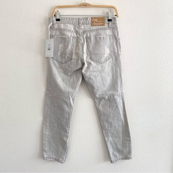 NWT One Teaspoon Trashed Free Birds Grey Skinny Distressed Low Rise Denim Siz 26 - Picture 7 of 14